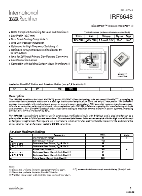 IRF6648 Datasheet PDF International Rectifier