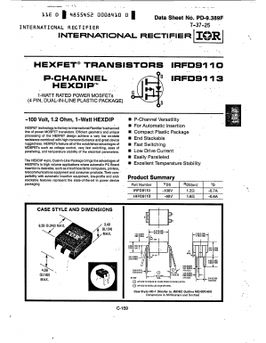IRFD9110 Datasheet PDF International Rectifier