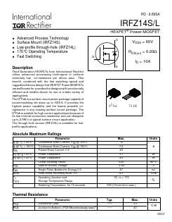 IRFZ14S Datasheet PDF International Rectifier
