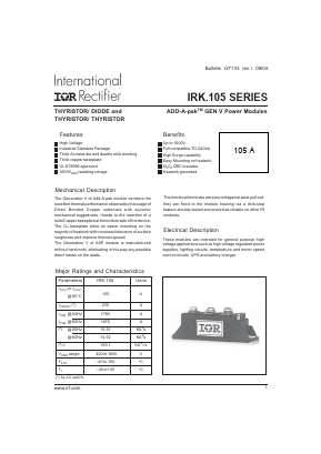 IRKT105/16AS90 Datasheet PDF International Rectifier
