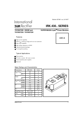 IRK.430 Datasheet PDF International Rectifier
