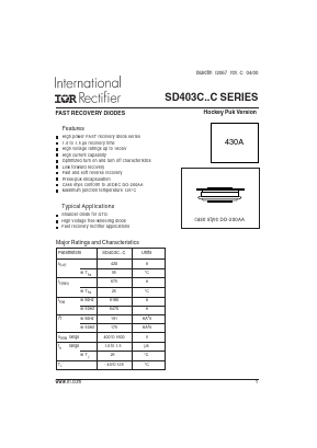 SD403C Datasheet PDF International Rectifier