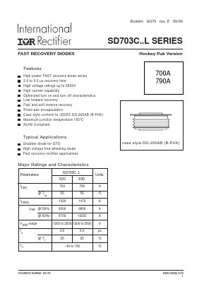 SD703C20S30L Datasheet PDF International Rectifier