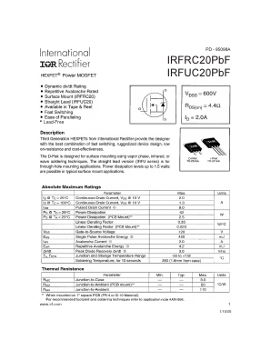 IRFRC20PBF Datasheet PDF International Rectifier