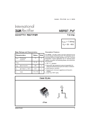 MBR735 Datasheet PDF International Rectifier