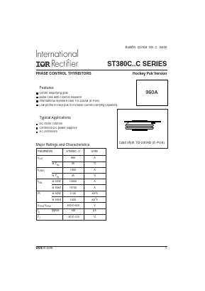 ST380C06C3 Datasheet PDF International Rectifier