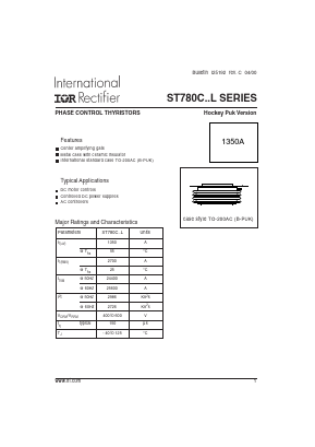 ST780C Datasheet PDF International Rectifier