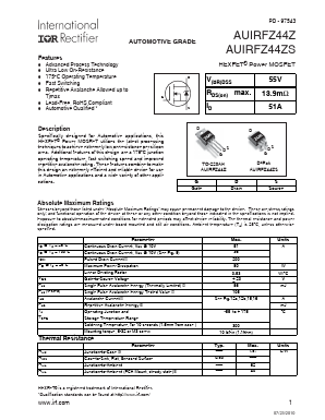 AUIRFZ44ZS Datasheet PDF International Rectifier