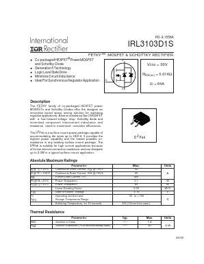 IRL3103D1S Datasheet PDF International Rectifier
