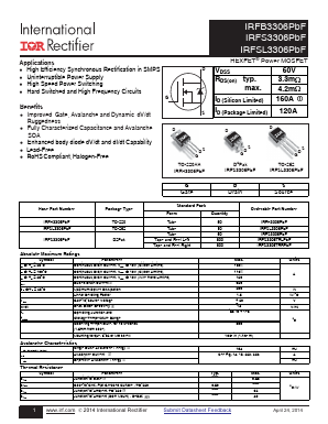 IRFB3306PBF Datasheet PDF International Rectifier