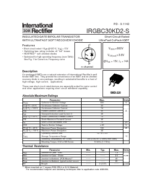 IRGBC30KD2-S Datasheet PDF International Rectifier