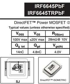 IRF6645TRPBF Datasheet PDF International Rectifier