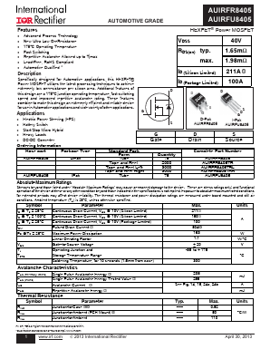 AUIRFR8405 Datasheet PDF International Rectifier