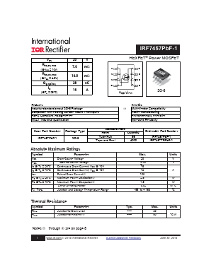 IRF7457TRPBF-1 Datasheet PDF International Rectifier