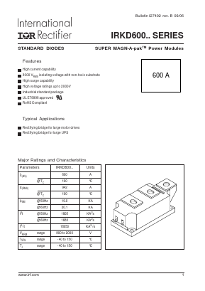IRKD600_06 Datasheet PDF International Rectifier