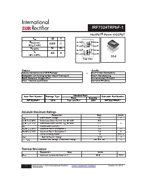 IRF7324TRPBF-1 Datasheet PDF International Rectifier