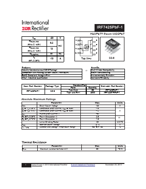 IRF7425PBF-1 Datasheet PDF International Rectifier
