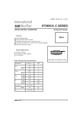 ST380CH06C3L Datasheet PDF International Rectifier