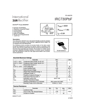 IRC730PBF Datasheet PDF International Rectifier