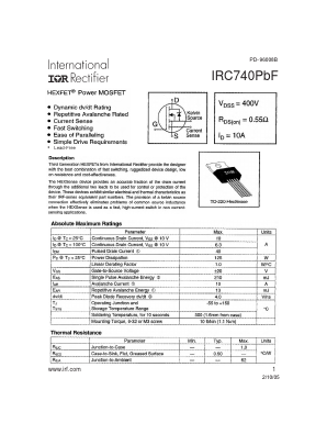 IRC740PBF Datasheet PDF International Rectifier