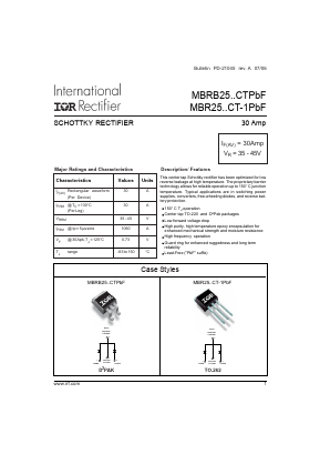 MBR2535CT-1TRL Datasheet PDF International Rectifier