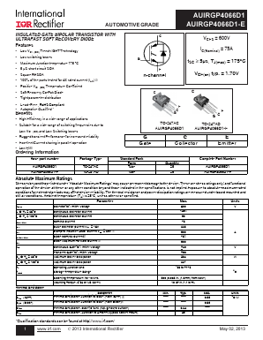 AUIRGP4066D1 Datasheet PDF International Rectifier