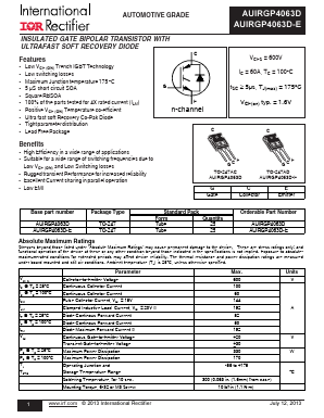 AUIRGP4063D Datasheet PDF International Rectifier