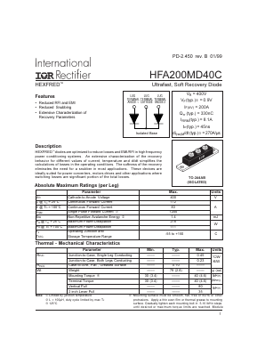 HFA200MD40C Datasheet PDF International Rectifier