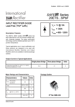 20ETS12STRRPBF Datasheet PDF International Rectifier