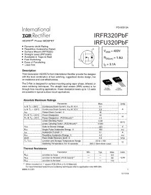 IRFR320PBF Datasheet PDF International Rectifier