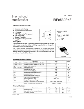 IRF9530PBF Datasheet PDF International Rectifier