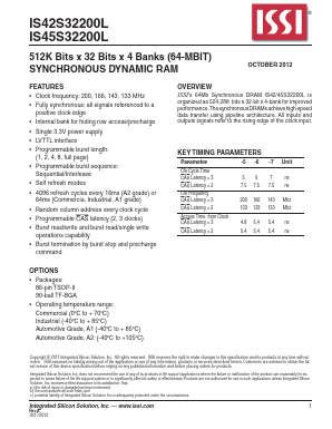 IS42S32200L Datasheet PDF Integrated Silicon Solution