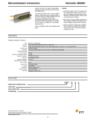 MDMH-9SS Datasheet PDF ITT Cannon 