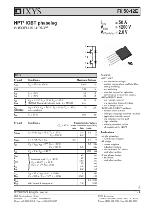 FII50-12E Datasheet PDF IXYS CORPORATION