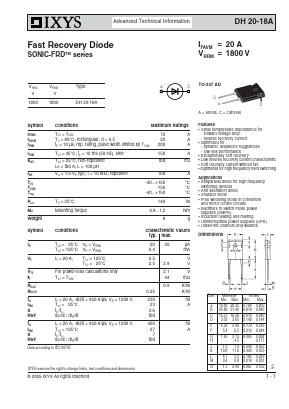 DH20-18A Datasheet PDF IXYS CORPORATION