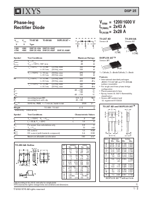 DSP25-16AT Datasheet PDF IXYS CORPORATION