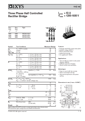 VVZ40-12IO1 Datasheet PDF IXYS CORPORATION