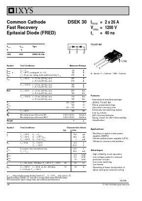 DSEK30-12A Datasheet PDF IXYS CORPORATION
