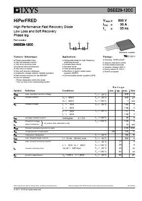 DSEE29-12CC Datasheet PDF IXYS CORPORATION