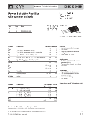 DSSK80-0008 Datasheet PDF IXYS CORPORATION