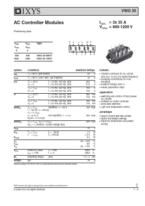 VWO35 Datasheet PDF IXYS CORPORATION