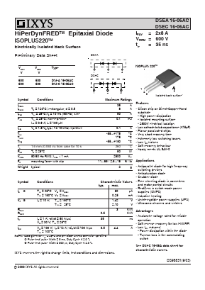 DSEC16-06AC Datasheet PDF IXYS CORPORATION