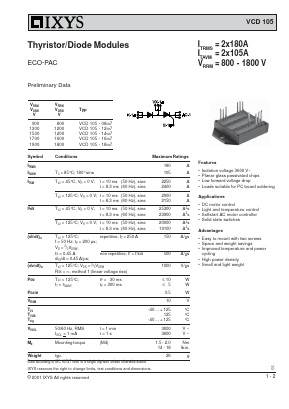 VCD105-18IO7 Datasheet PDF IXYS CORPORATION