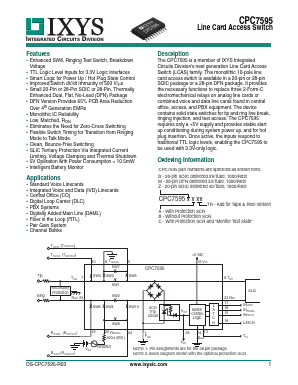 CPC7595 Datasheet PDF IXYS CORPORATION