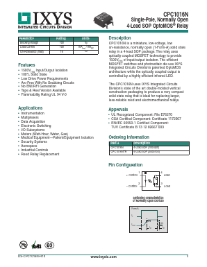 CPC1016N Datasheet PDF IXYS CORPORATION