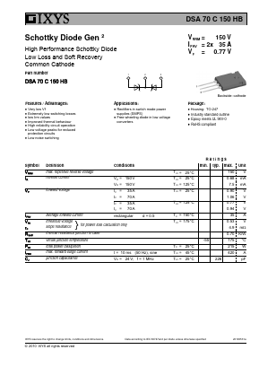 DSA70C150HB Datasheet PDF IXYS CORPORATION