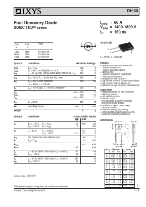 DH60-14A Datasheet PDF IXYS CORPORATION