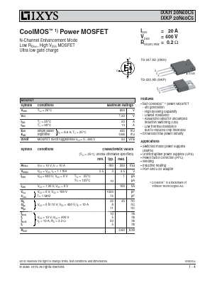 IXKH20N60C5 Datasheet PDF IXYS CORPORATION