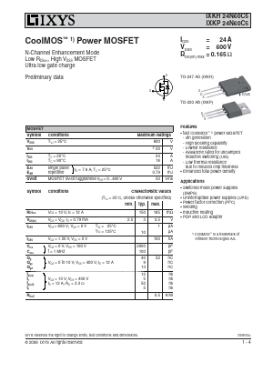 IXKH24N60C5 Datasheet PDF IXYS CORPORATION