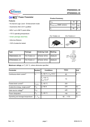 2N06L09 Datasheet PDF Infineon Technologies